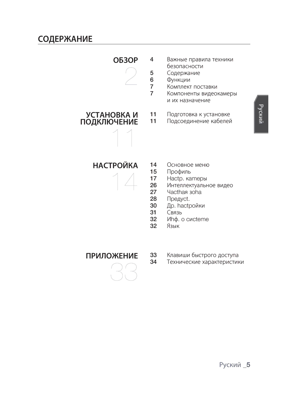 Samsung SCC-C4237P, SCC-C4239P manual Содержание, Приложение 