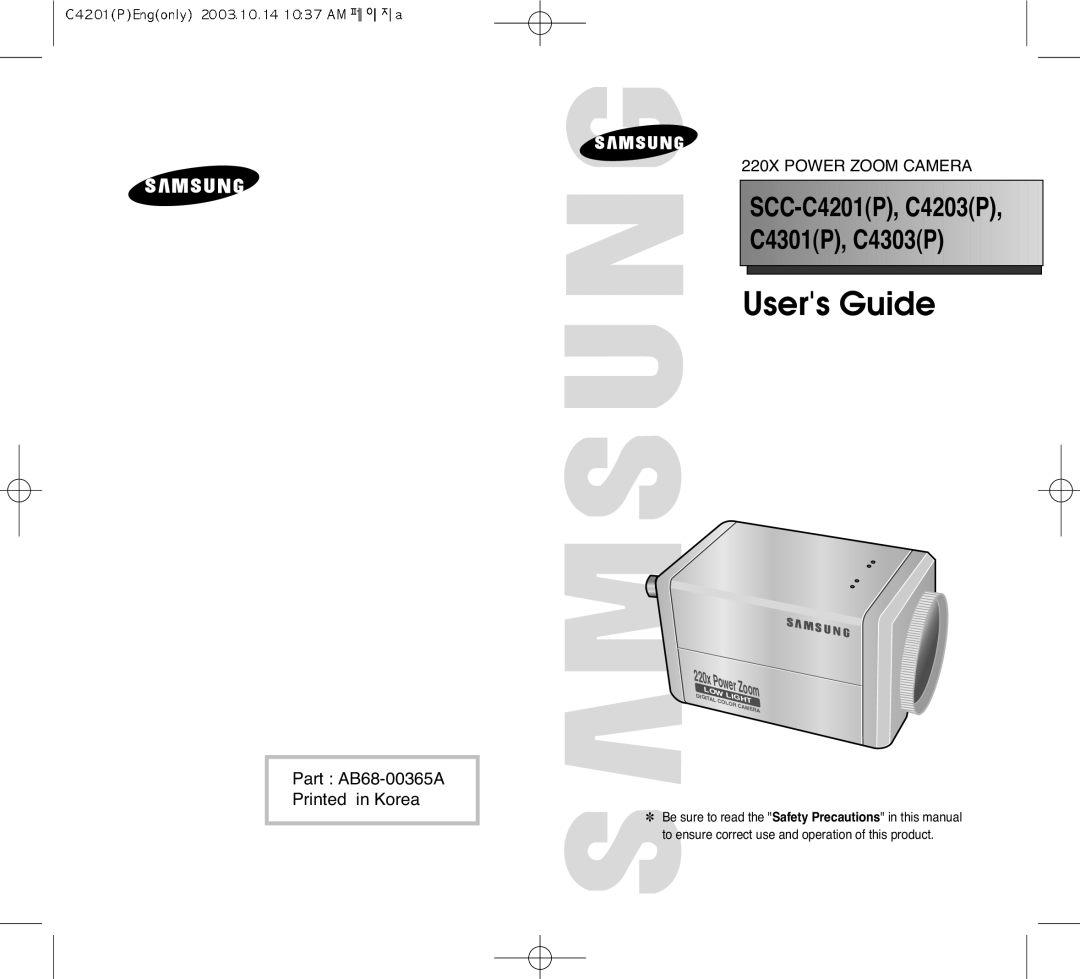 Samsung SCC-C4203AP, SCC-C4303AP manual Users Guide 