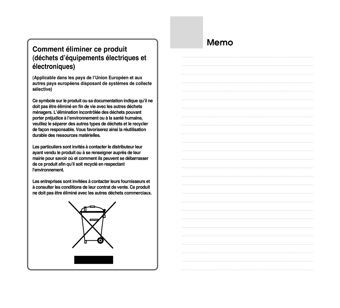 Samsung SCC-C4207P, SCC-C4307P manual Memo 