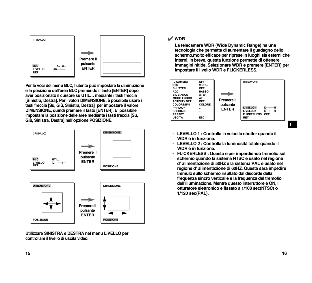 Samsung SCC-C4307P, SCC-C4207P manual Premere il 