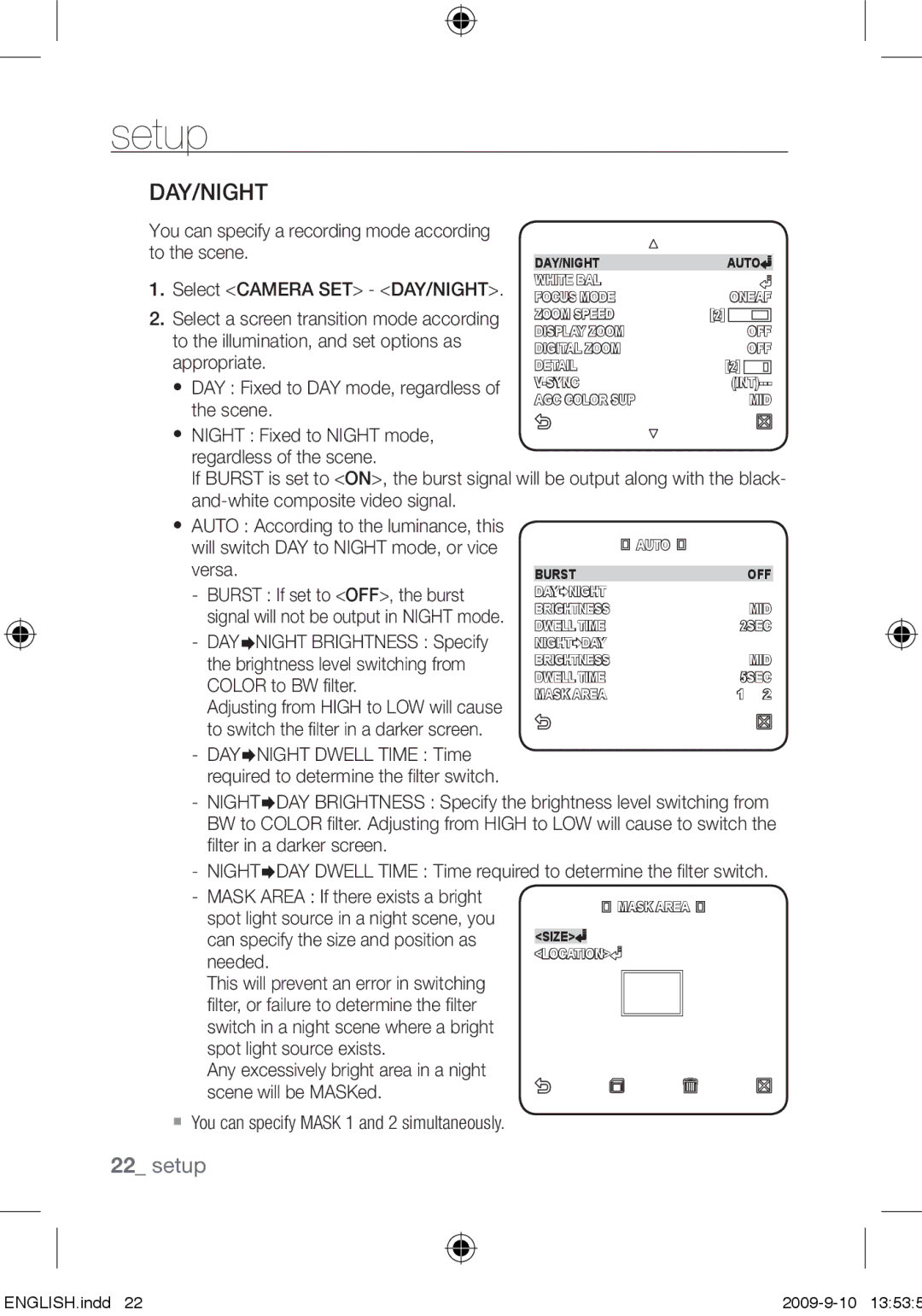 Samsung SCC-C4255P, SCC-C4353P, SCC-C4355P, SCC-C4253P user manual Day/Night 