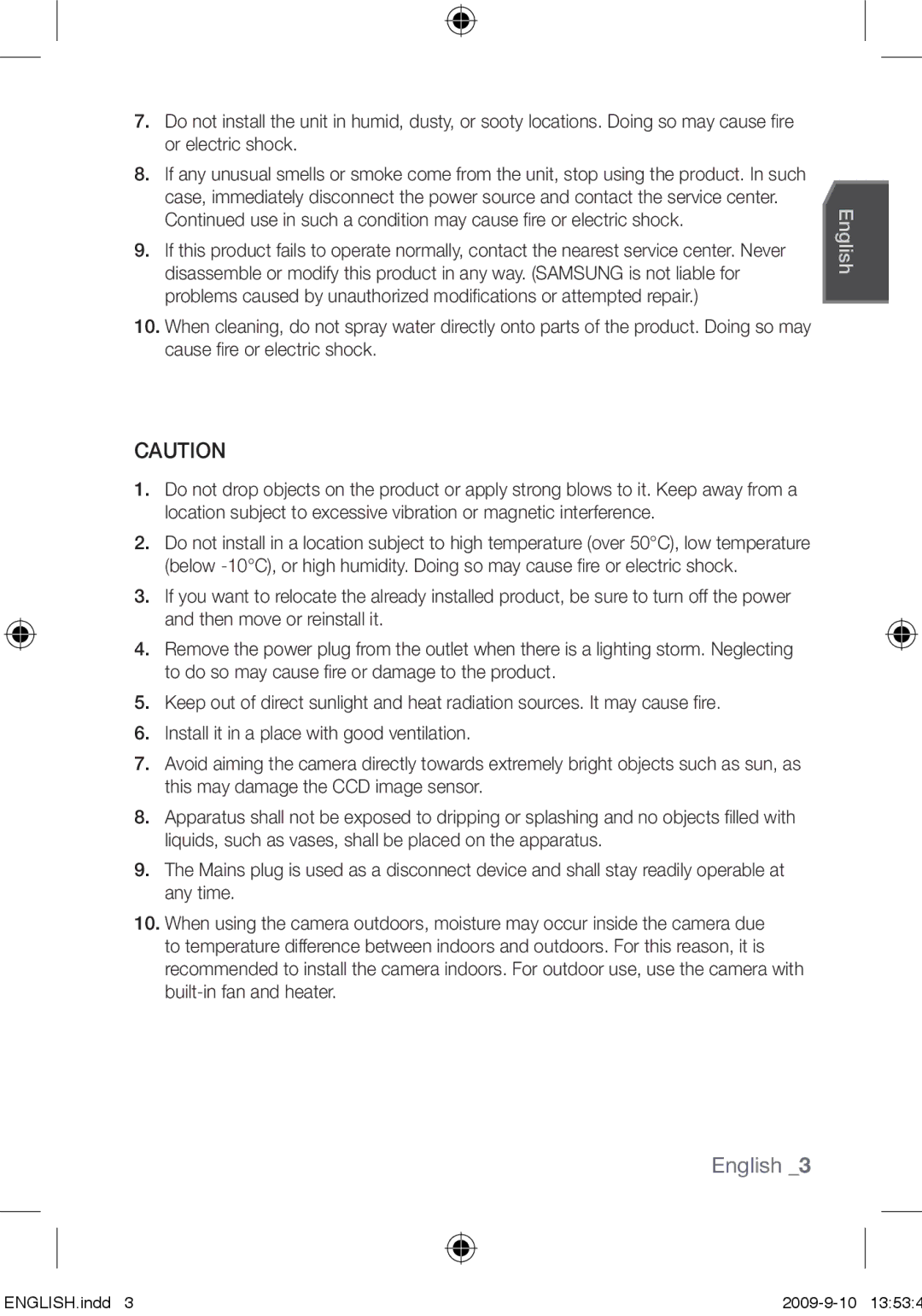 Samsung SCC-C4253P, SCC-C4353P, SCC-C4355P, SCC-C4255P user manual English  