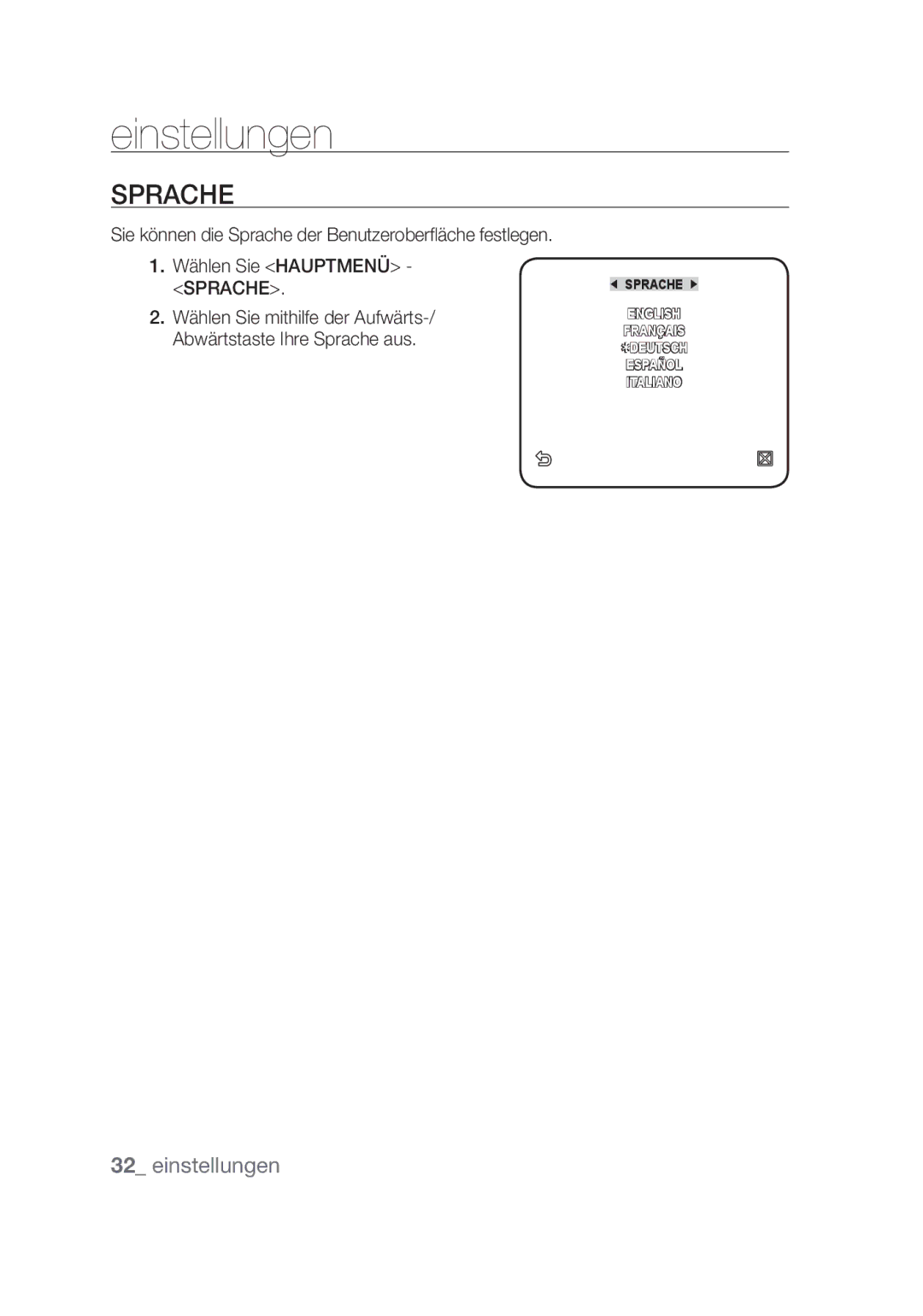 Samsung SCC-C4253P, SCC-C4355P manual Sprache 