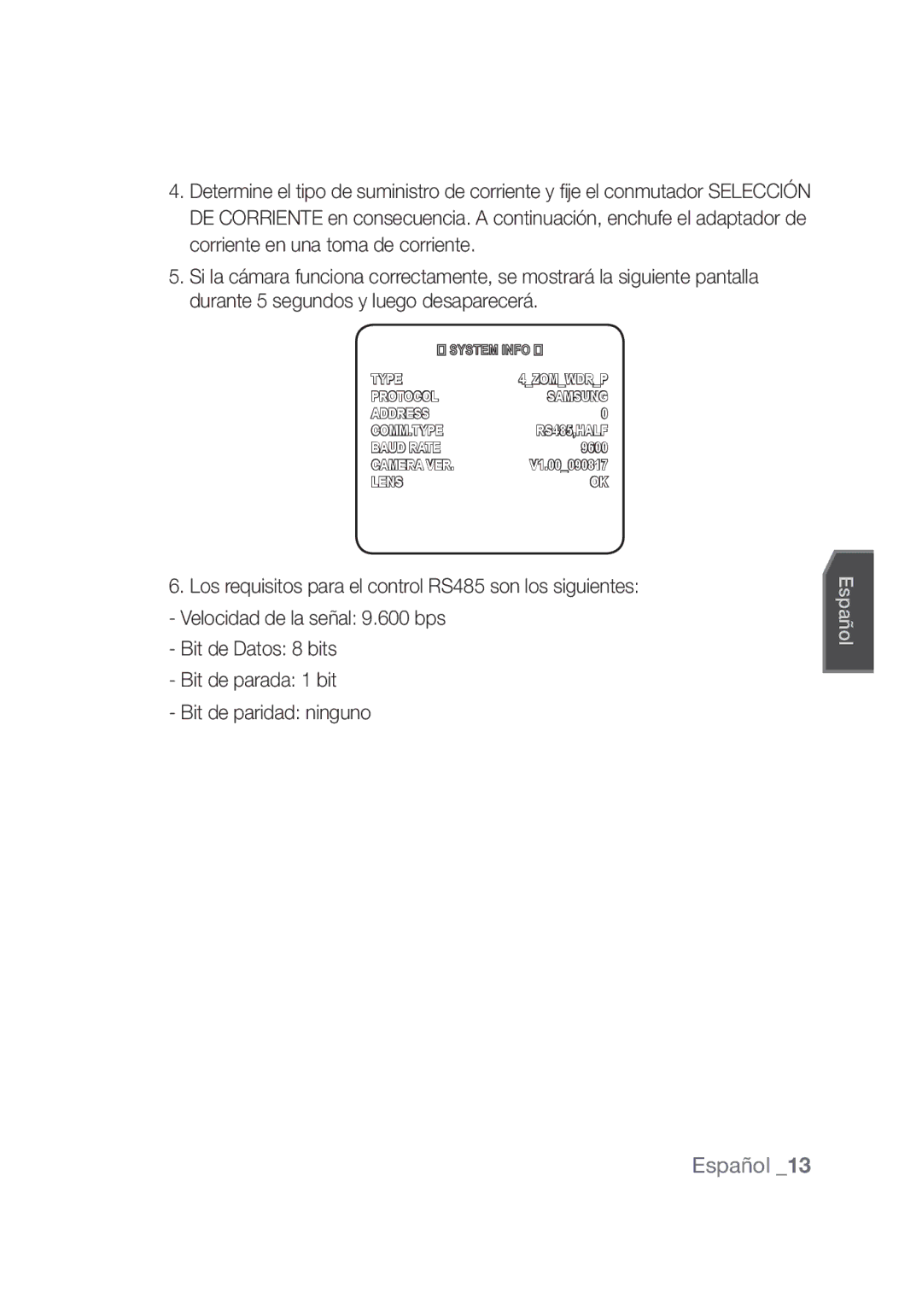 Samsung SCC-C4355P, SCC-C4253P manual Type 