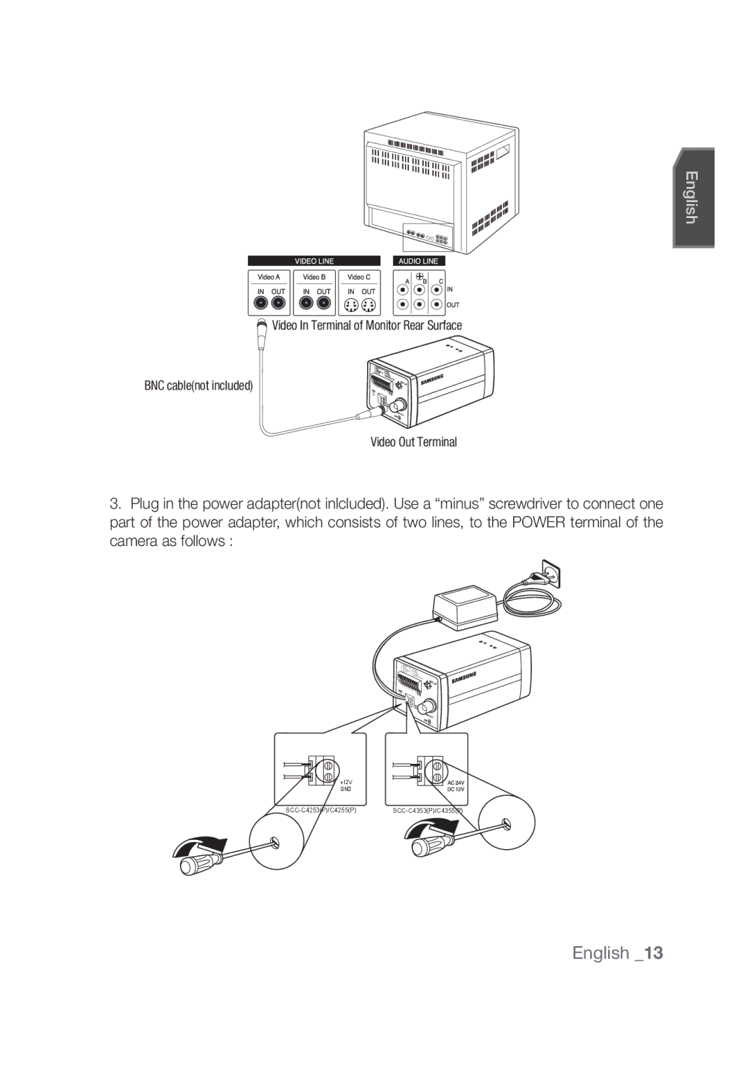 Samsung SCC-C4355P manual SCC-C4253P/C4255PSCC-C4353P/C4355P 