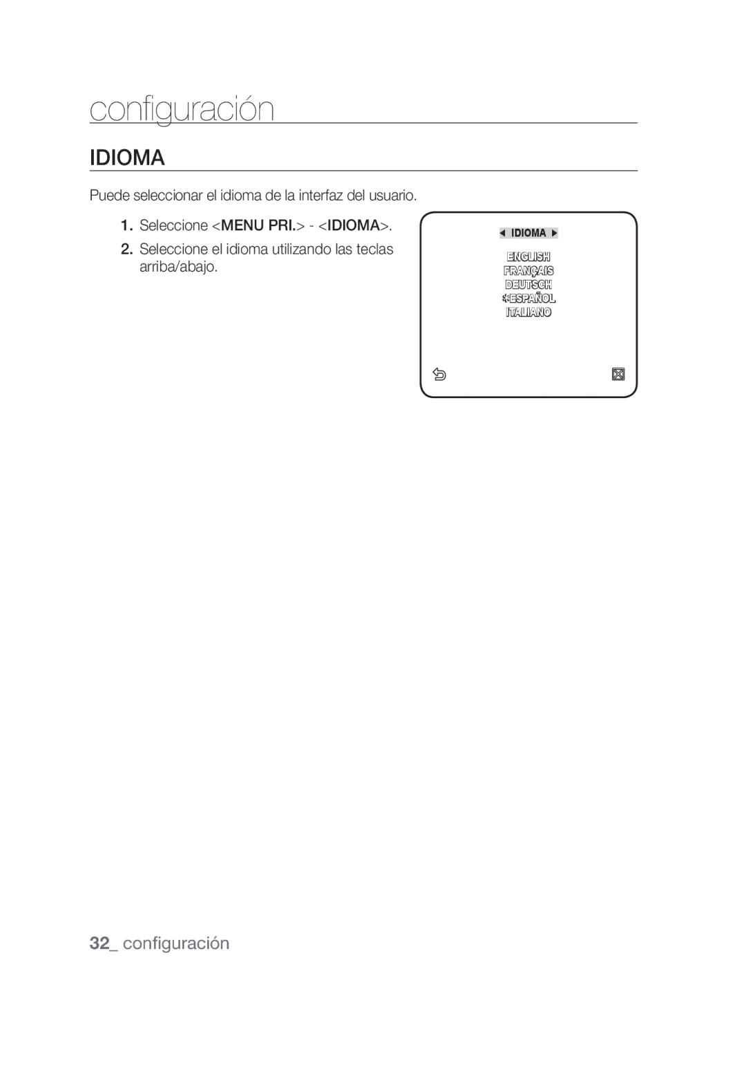 Samsung SCC-C4253P, SCC-C4355P manual Idioma 