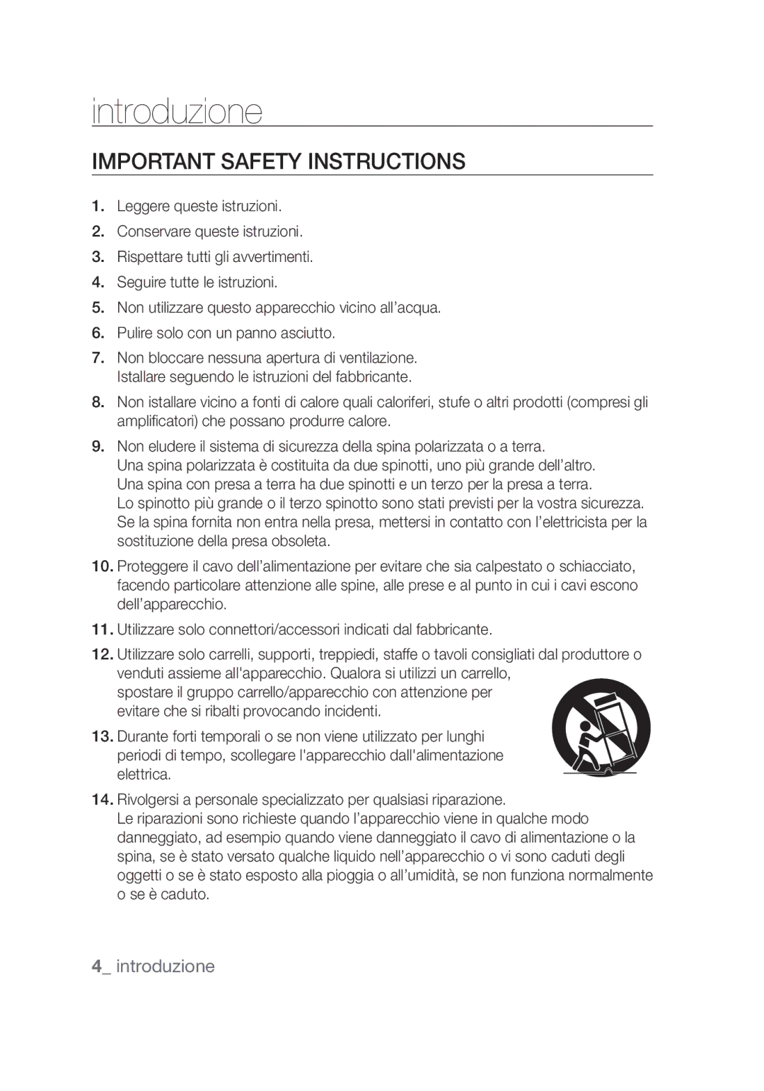 Samsung SCC-C4253P, SCC-C4355P manual Important safety instructions 