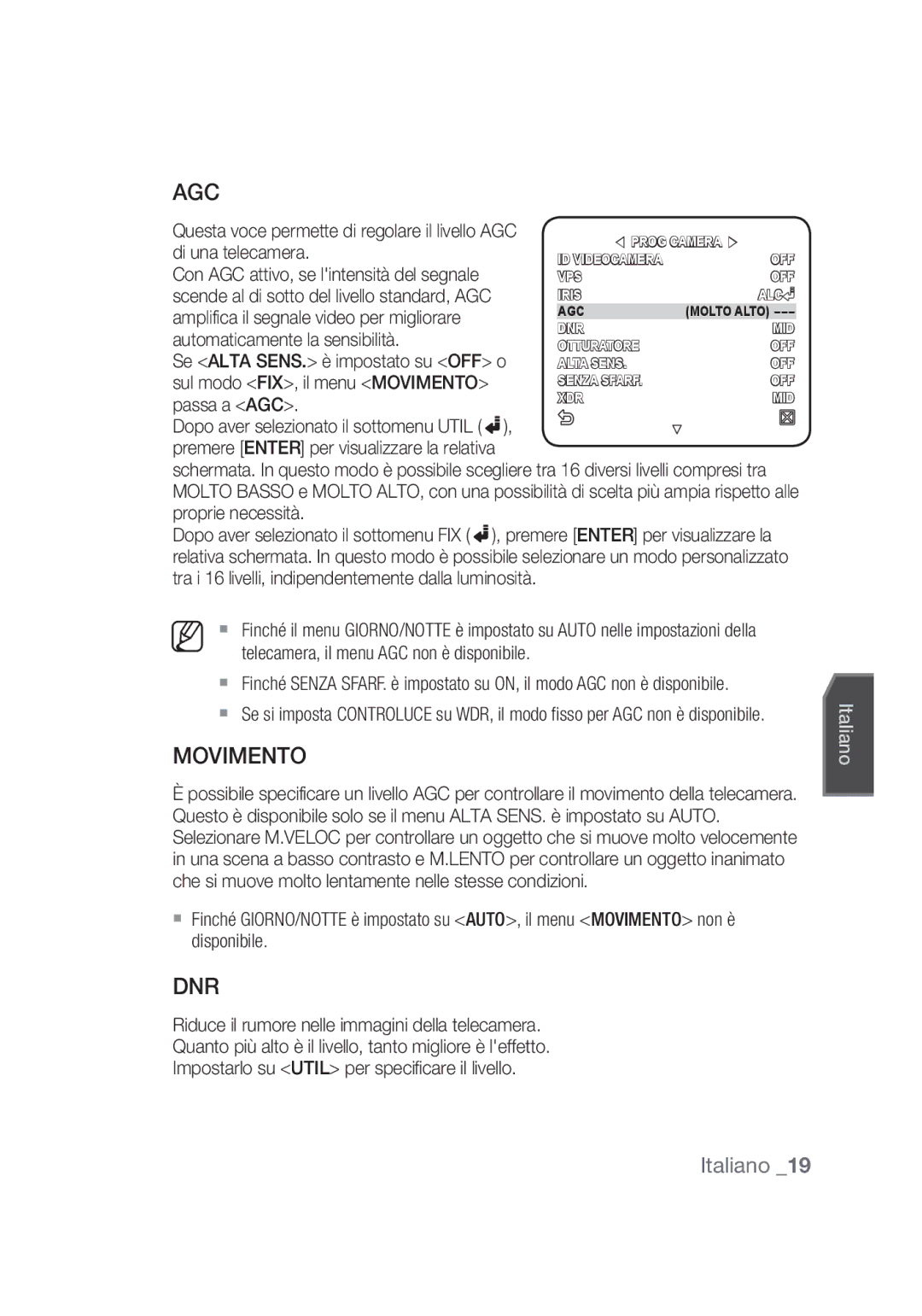 Samsung SCC-C4355P, SCC-C4253P manual Movimento 