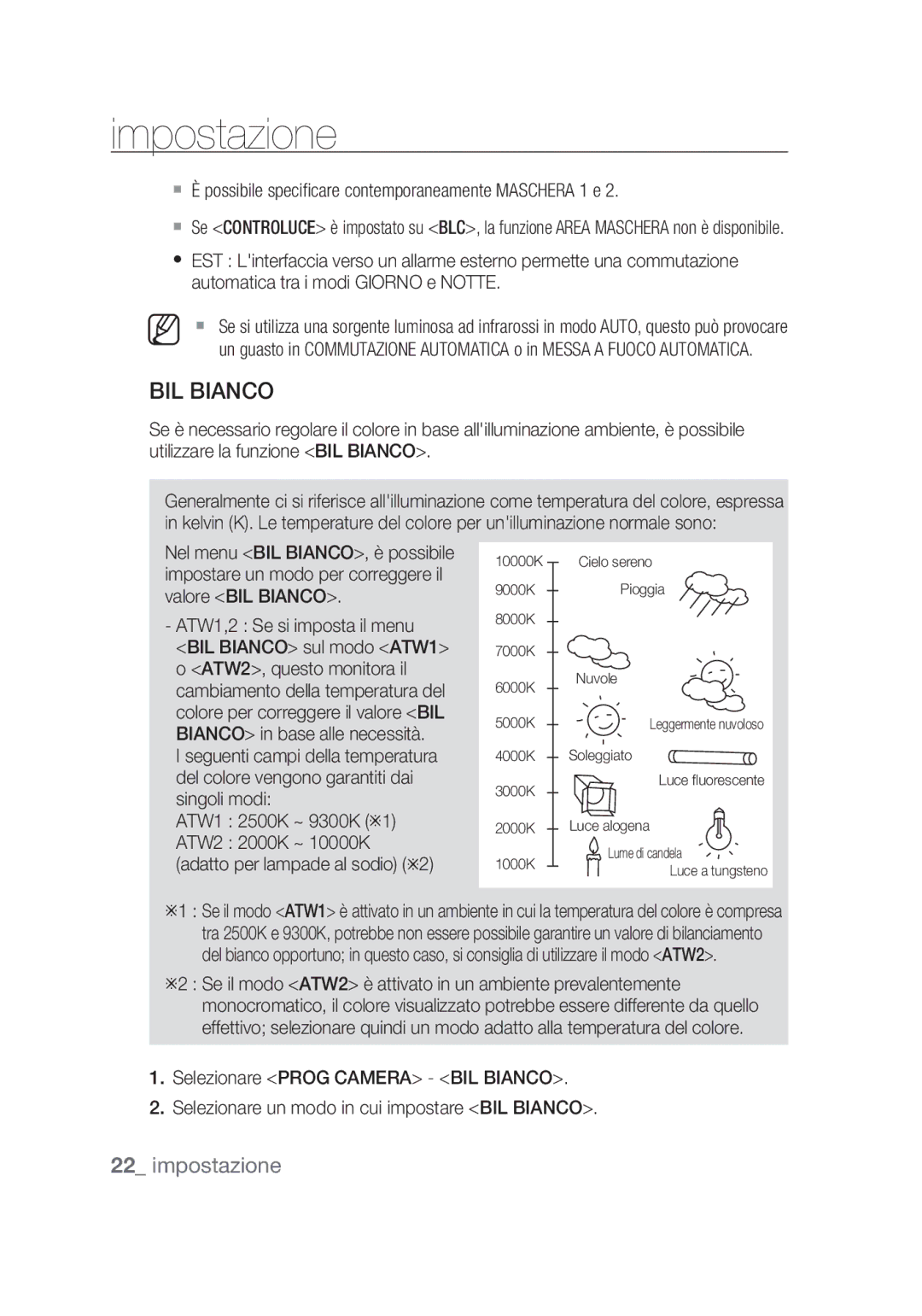 Samsung SCC-C4253P BIL Bianco,  È possibile specificare contemporaneamente Maschera 1 e, ATW1,2 Se si imposta il menu 