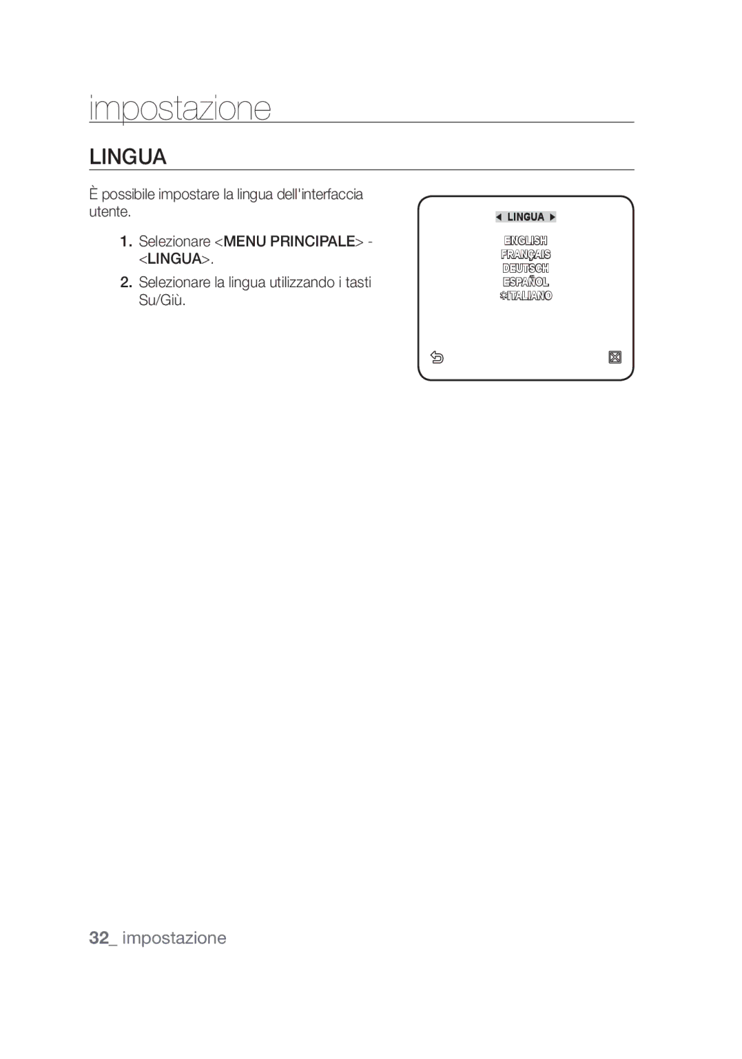 Samsung SCC-C4253P, SCC-C4355P manual Lingua 