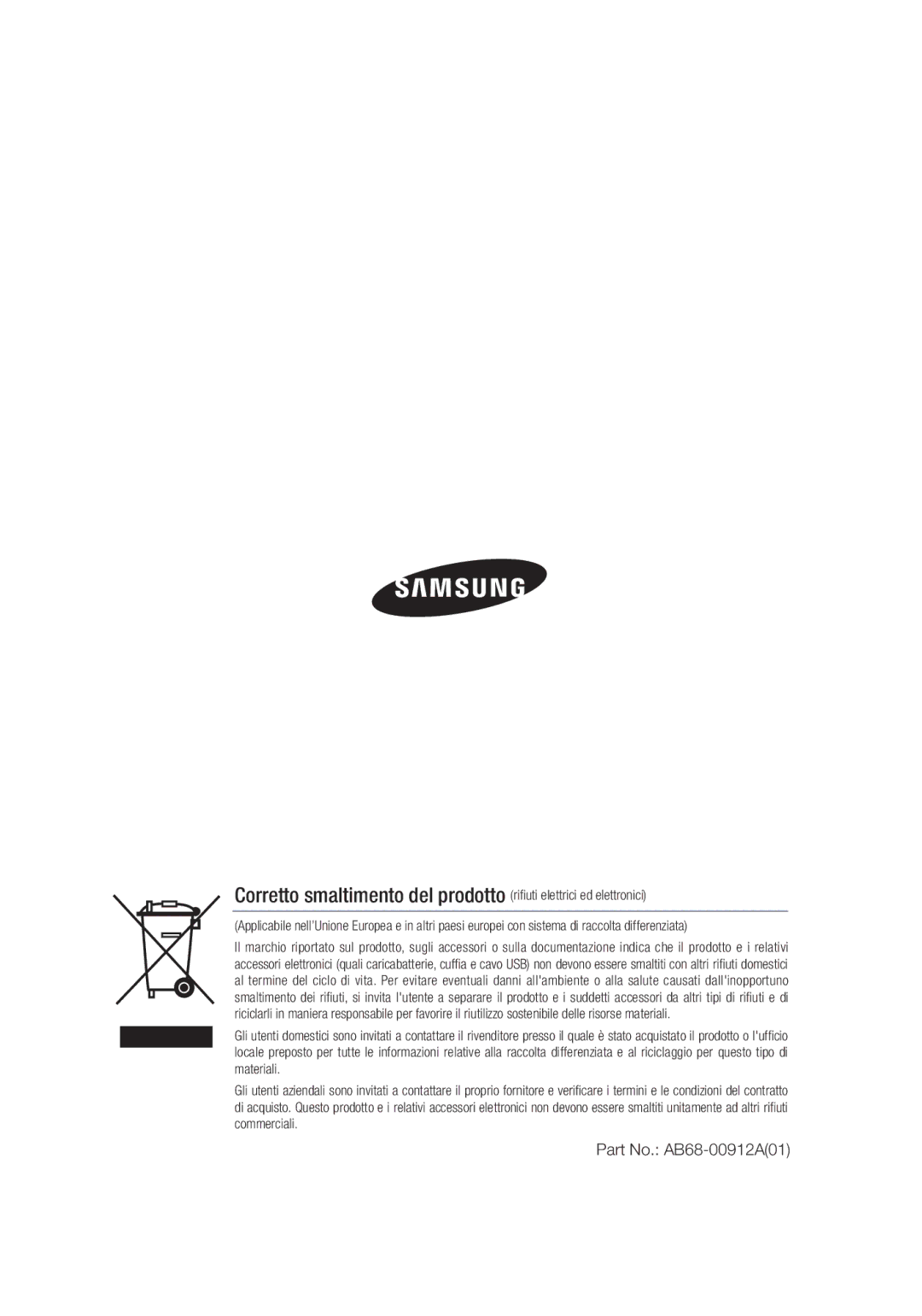 Samsung SCC-C4253P, SCC-C4355P manual Part No. AB68-00912A01 