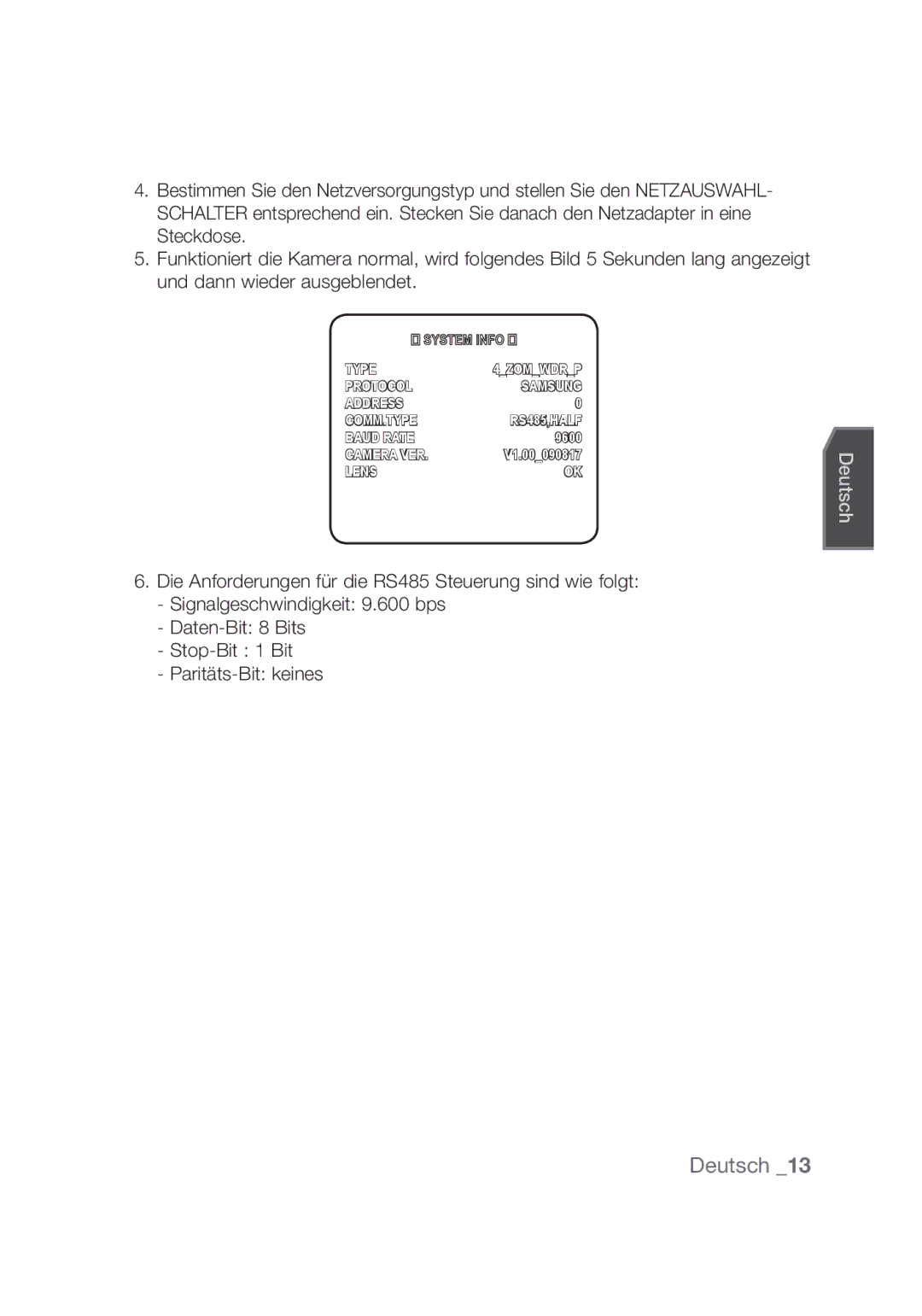 Samsung SCC-C4355P, SCC-C4253P manual Type 