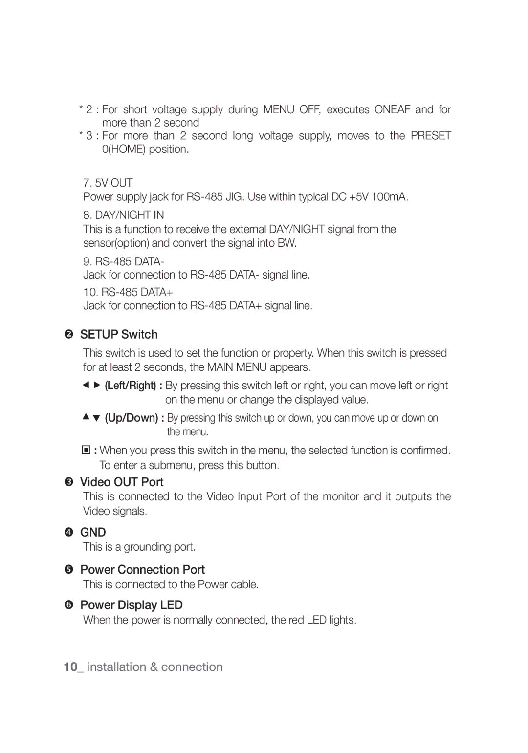 Samsung SCC-C4355P manual  Gnd, Installation & connection 