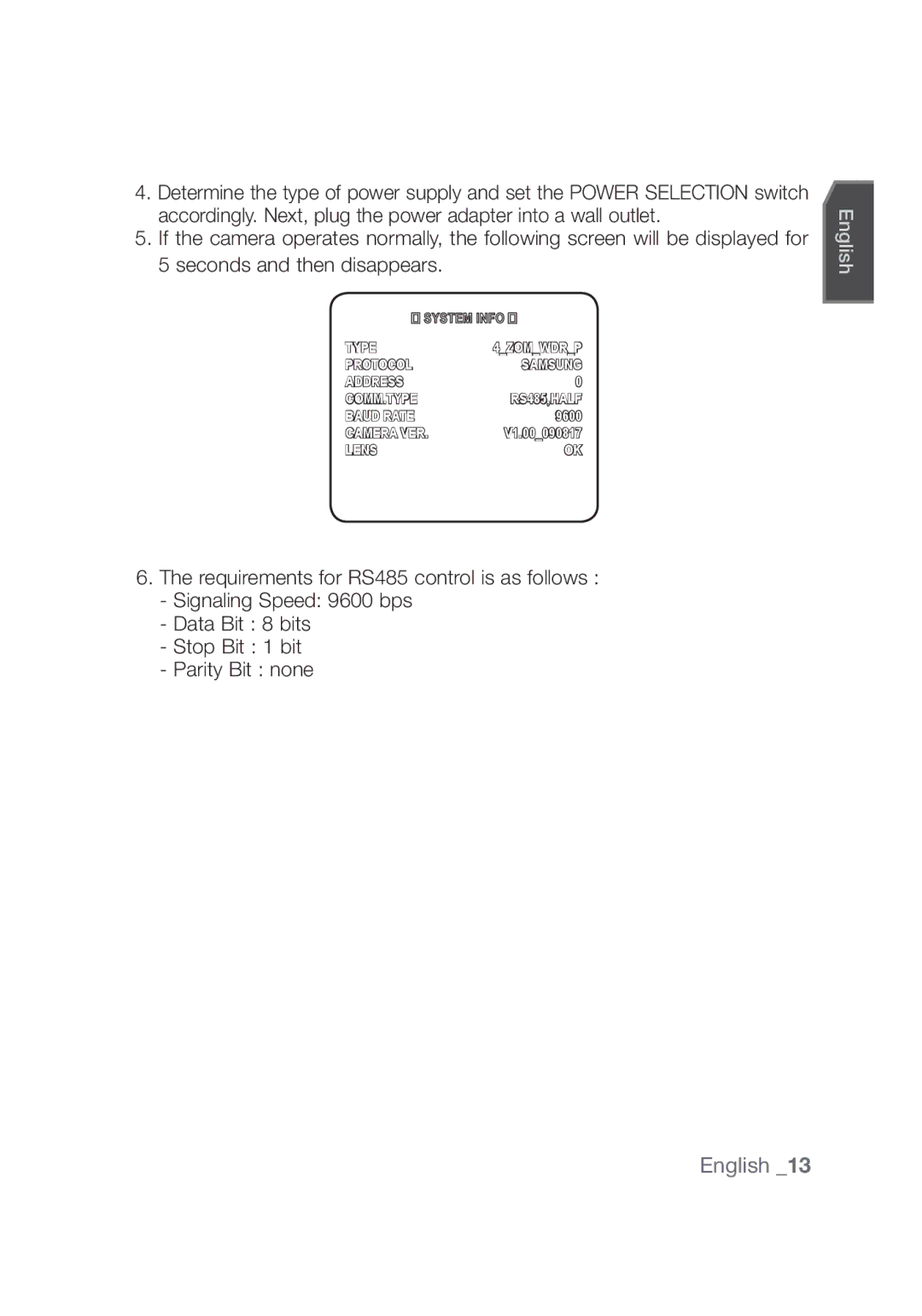 Samsung SCC-C4355P manual Type 