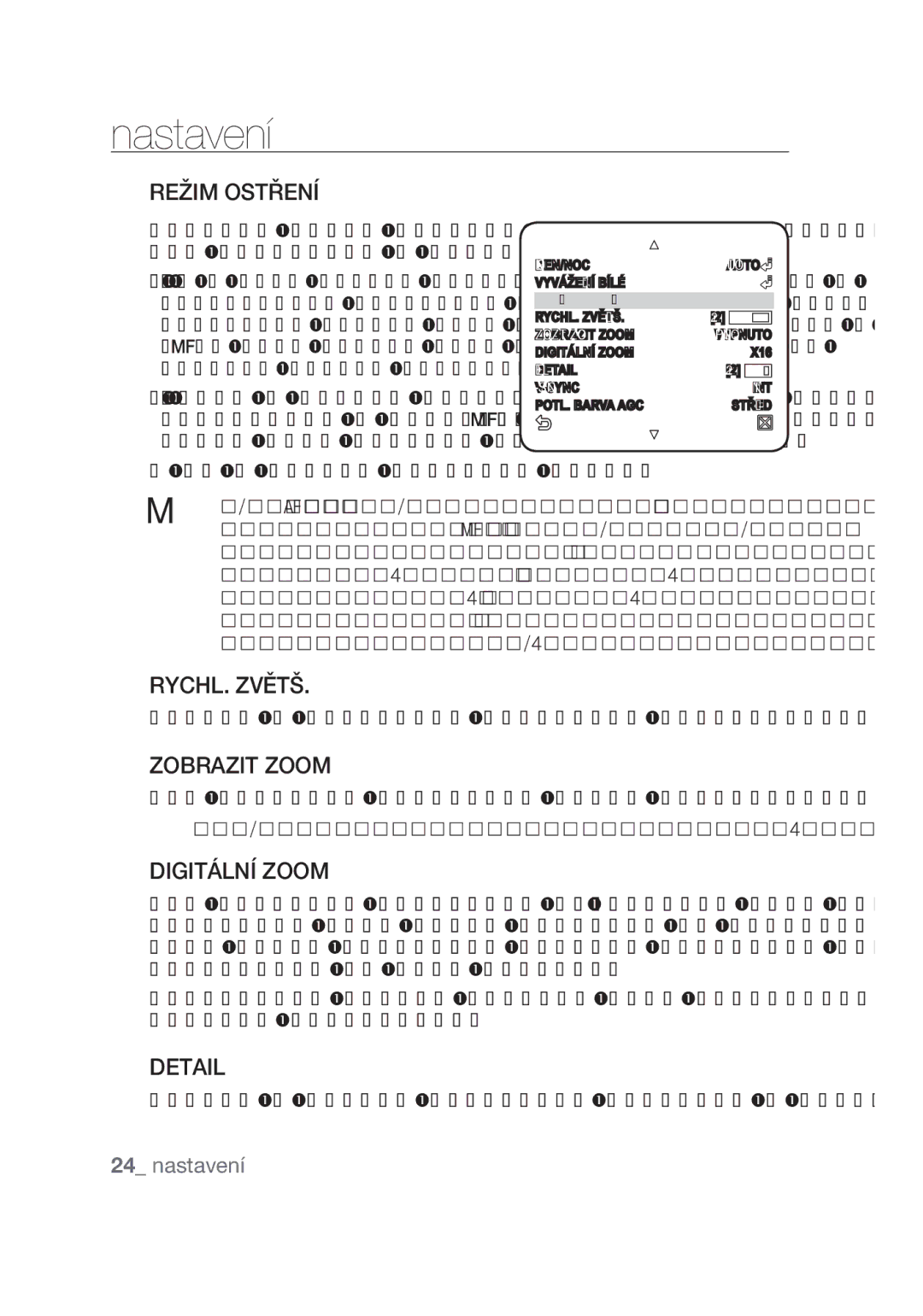 Samsung SCC-C4355P manual RYCHL. Zvětš, Zobrazit Zoom, Digitální Zoom 