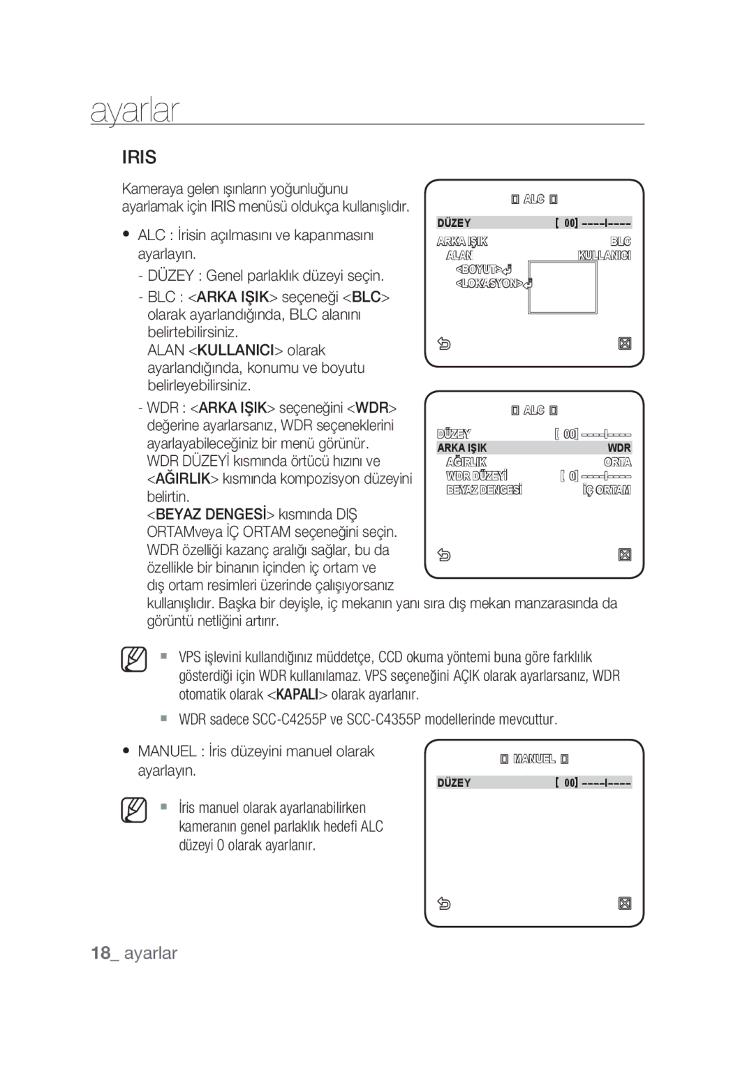 Samsung SCC-C4355P manual Iris 