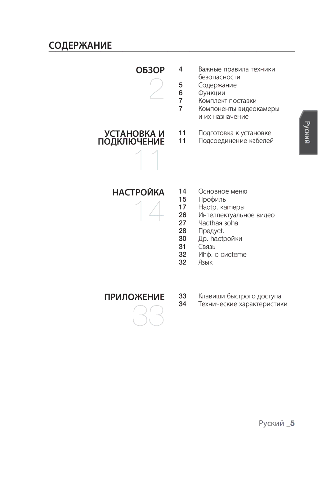 Samsung SCC-C4355P manual Содержание 