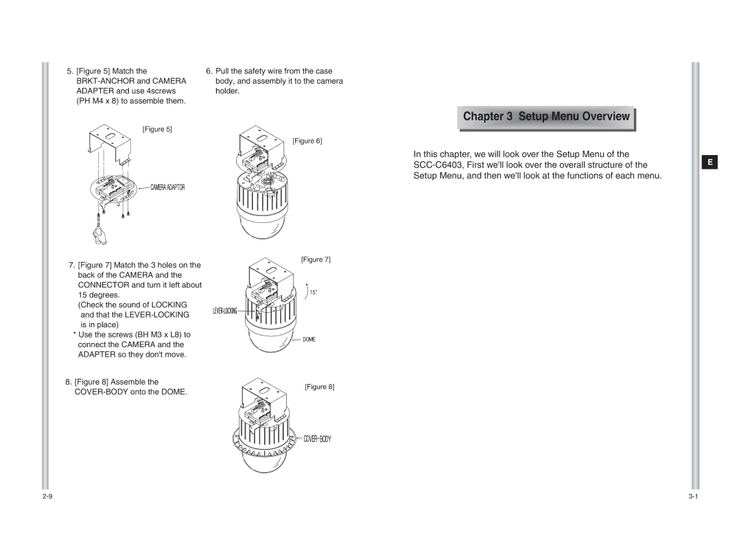 Samsung SCC-C6403 instruction manual Setup Menu Overv iew 