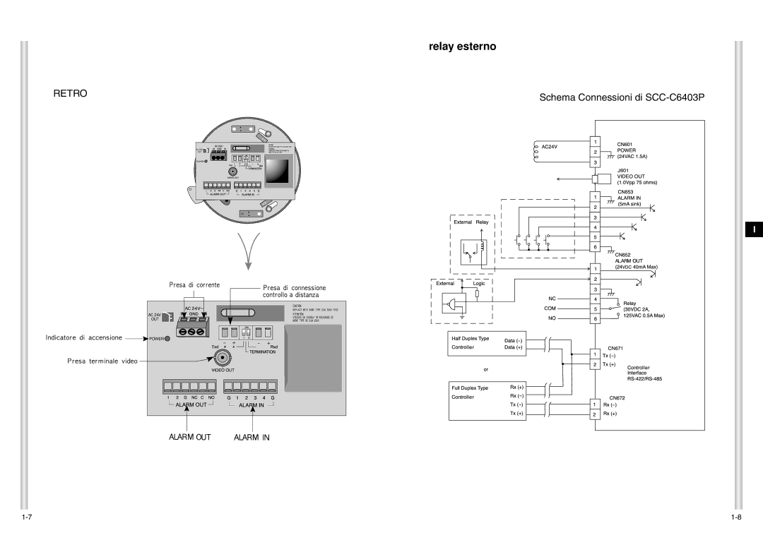 Samsung SCC-C6403P manual Relay esterno 