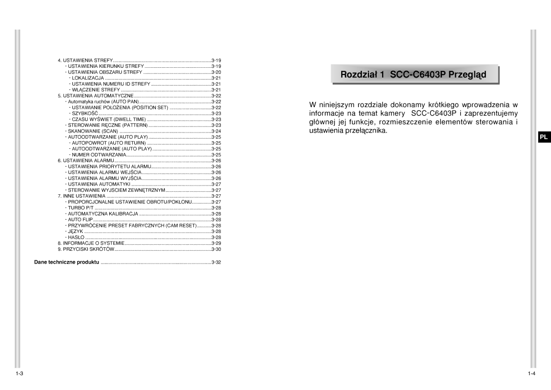 Samsung manual Ozdzia∏ 1 SCC-C6403P Przeglàd 