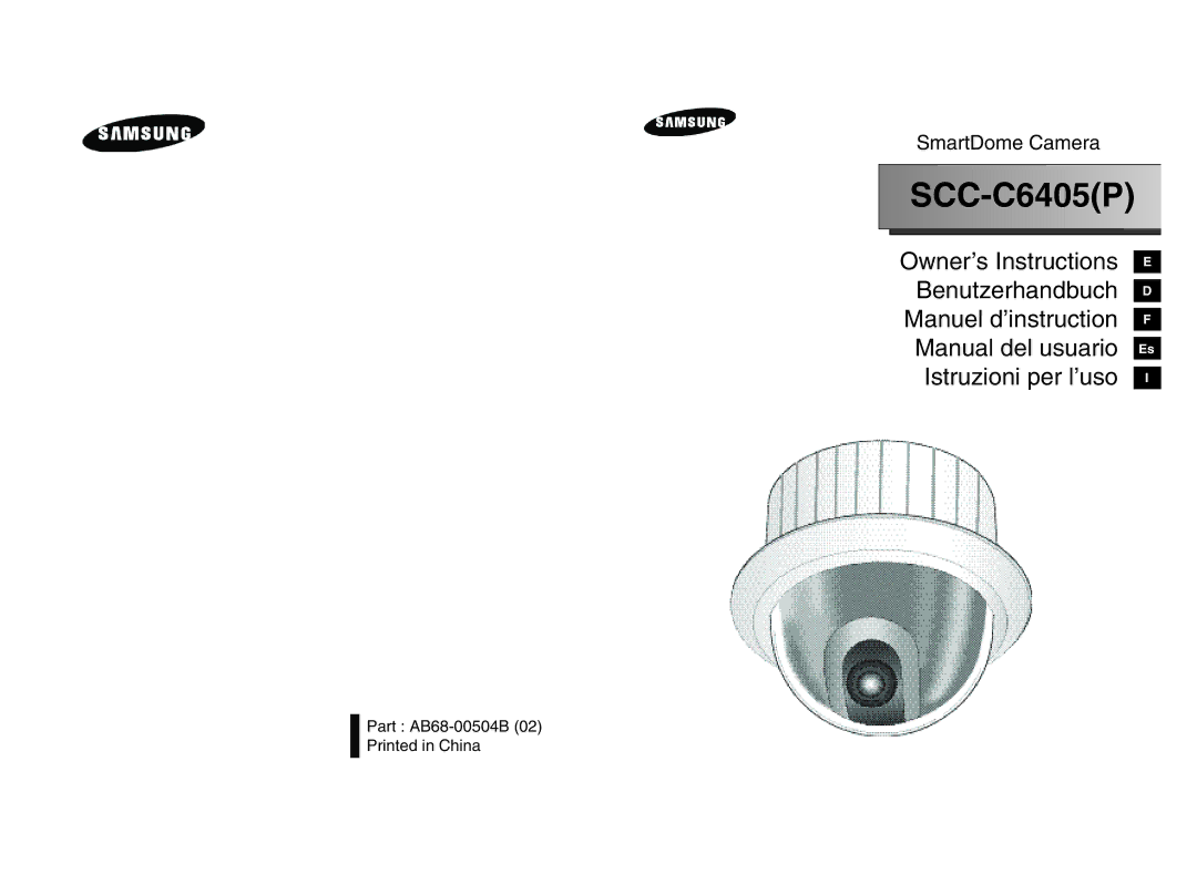 Samsung SCC-C6405P manual SCC C6405P 