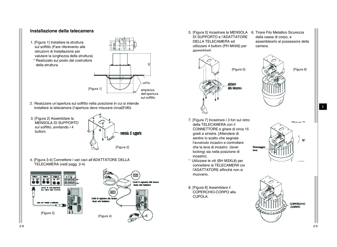 Samsung SCC-C6405P manual Installazione della telecamera, Cupola 