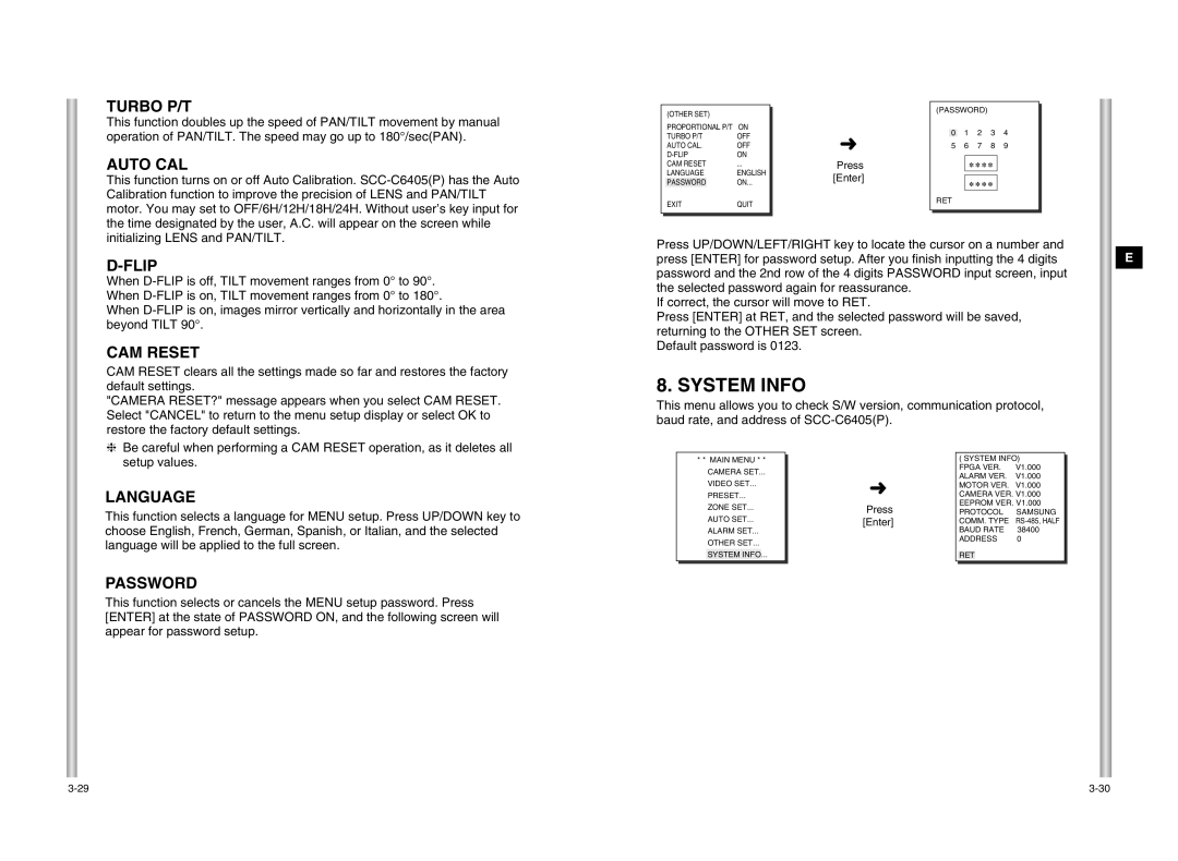 Samsung SCC-C6405P manual System Info 