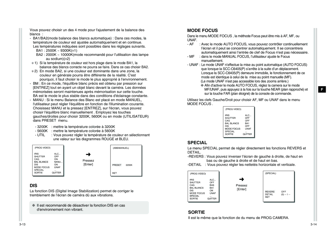 Samsung SCC-C6405P manual Mode Focus, Util, Detail 