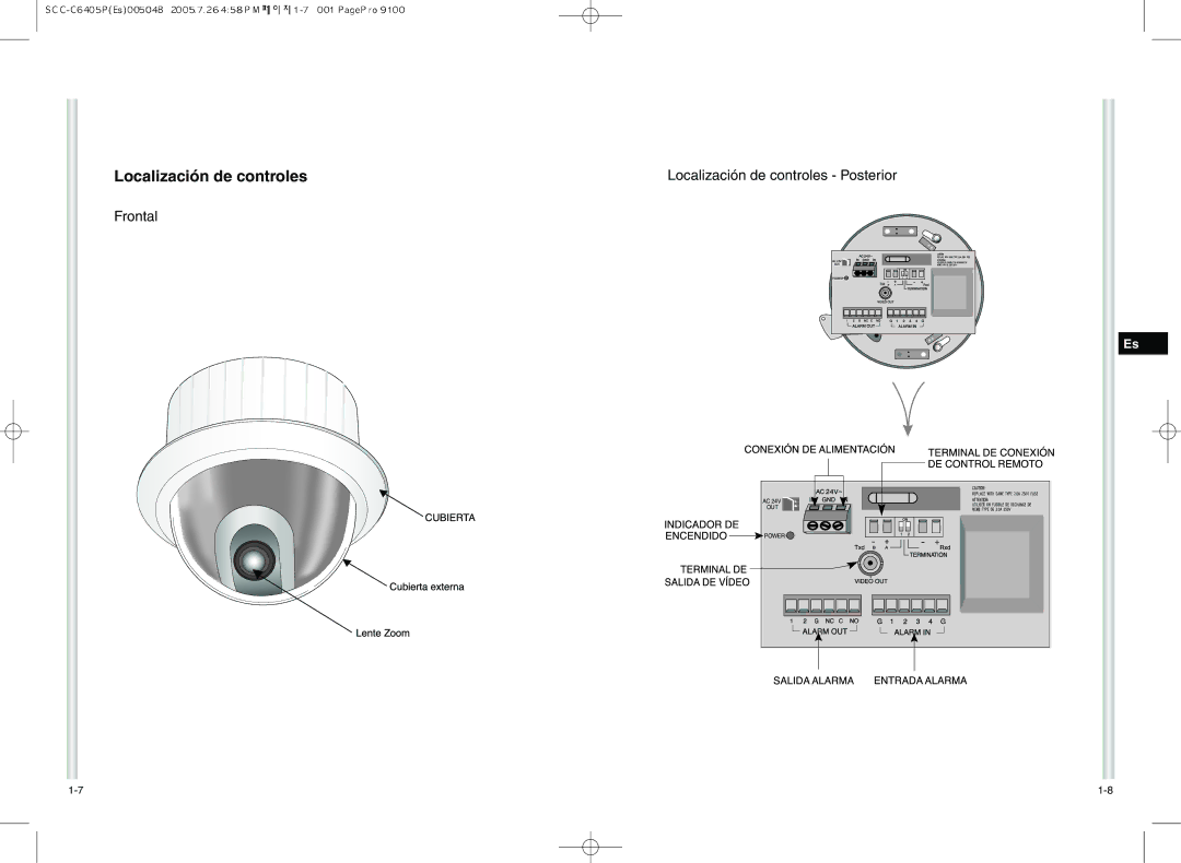 Samsung SCC-C6405P manual Localización de controles 