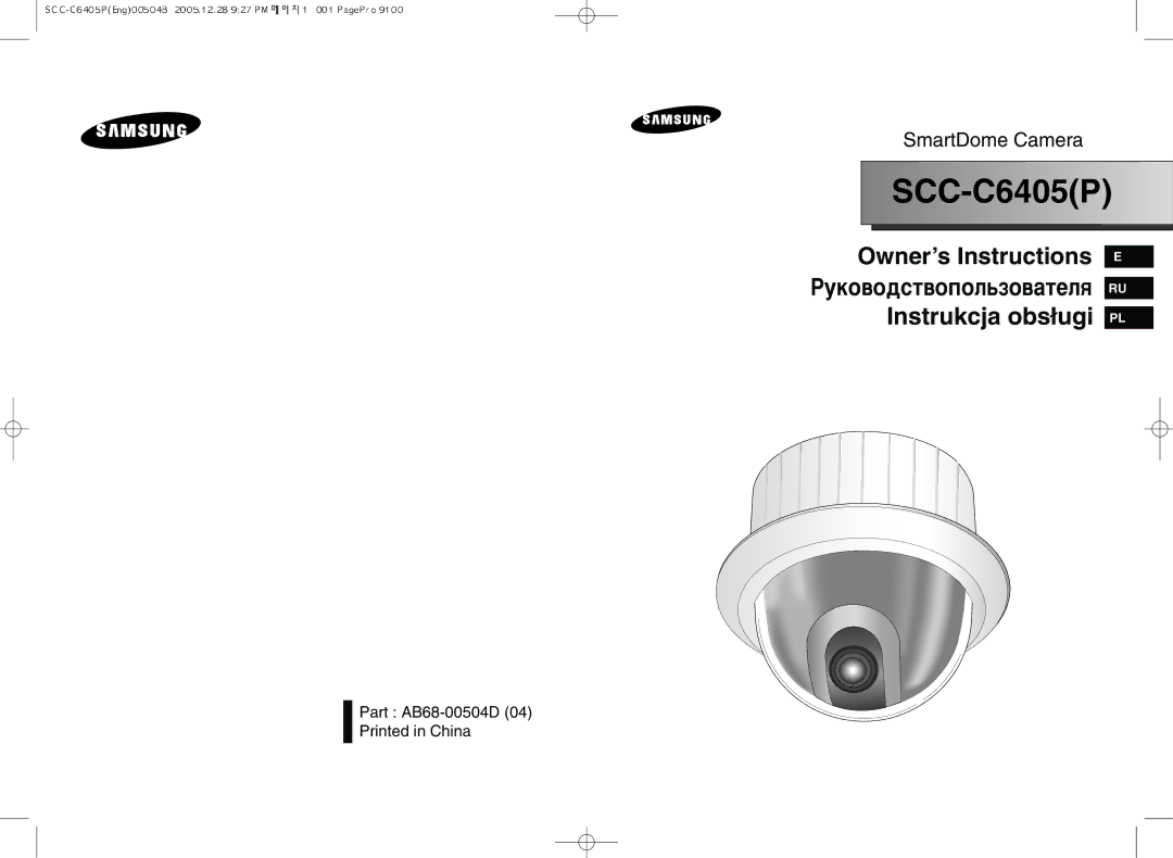 Samsung SCC-C6405(P) manual SCC C6405P 