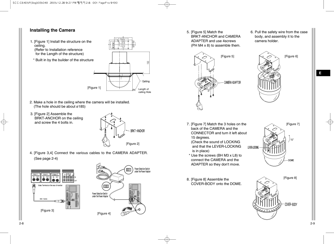 Samsung SCC-C6405(P) manual Installing the Camera 