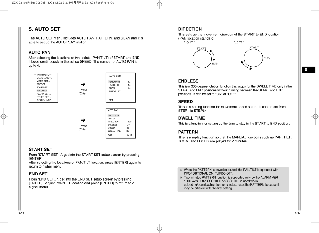 Samsung SCC-C6405(P) manual Auto SET 