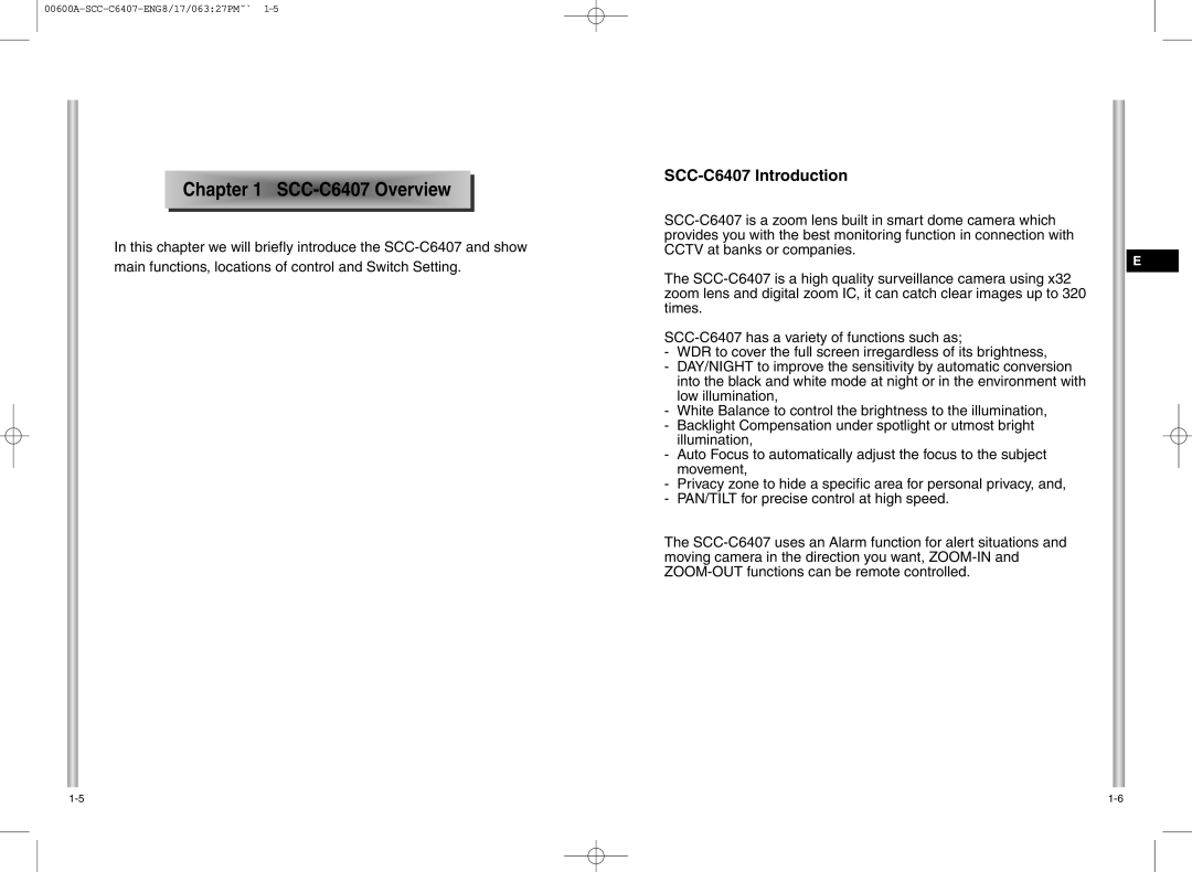 Samsung SCC-C6407 instruction manual Chapter 