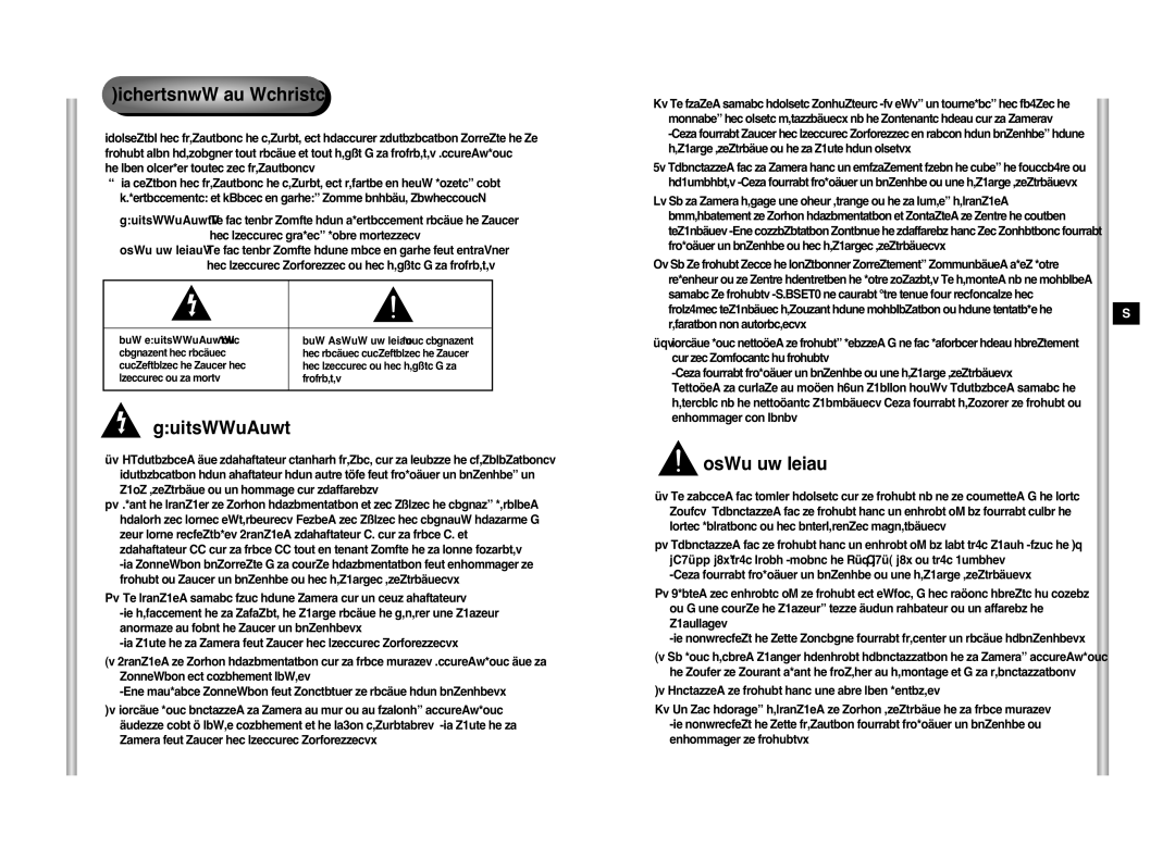 Samsung SCC-C6407P manual Précautions de sécurité, Avertissement, Mise en garde 