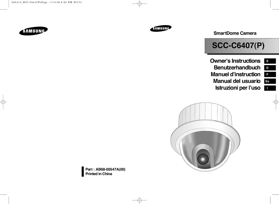 Samsung SCC-C6407(P) instruction manual SCC C6407P 