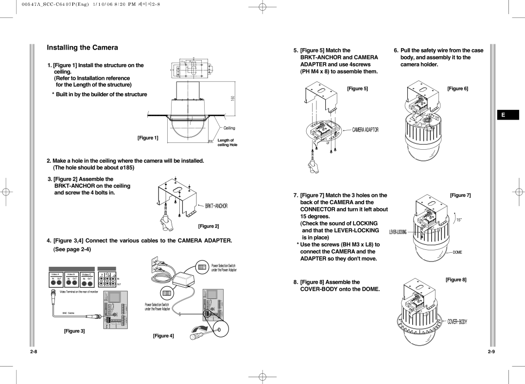 Samsung SCC-C6407(P) instruction manual Installing the Camera 