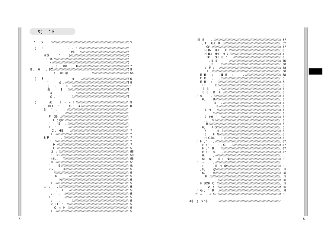 Samsung SCC-C6407(P) instruction manual Table of contents 