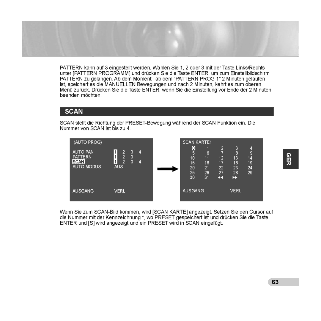 Samsung SCC-C6435P, SCC-C6433P manual Auto PAN Pattern 