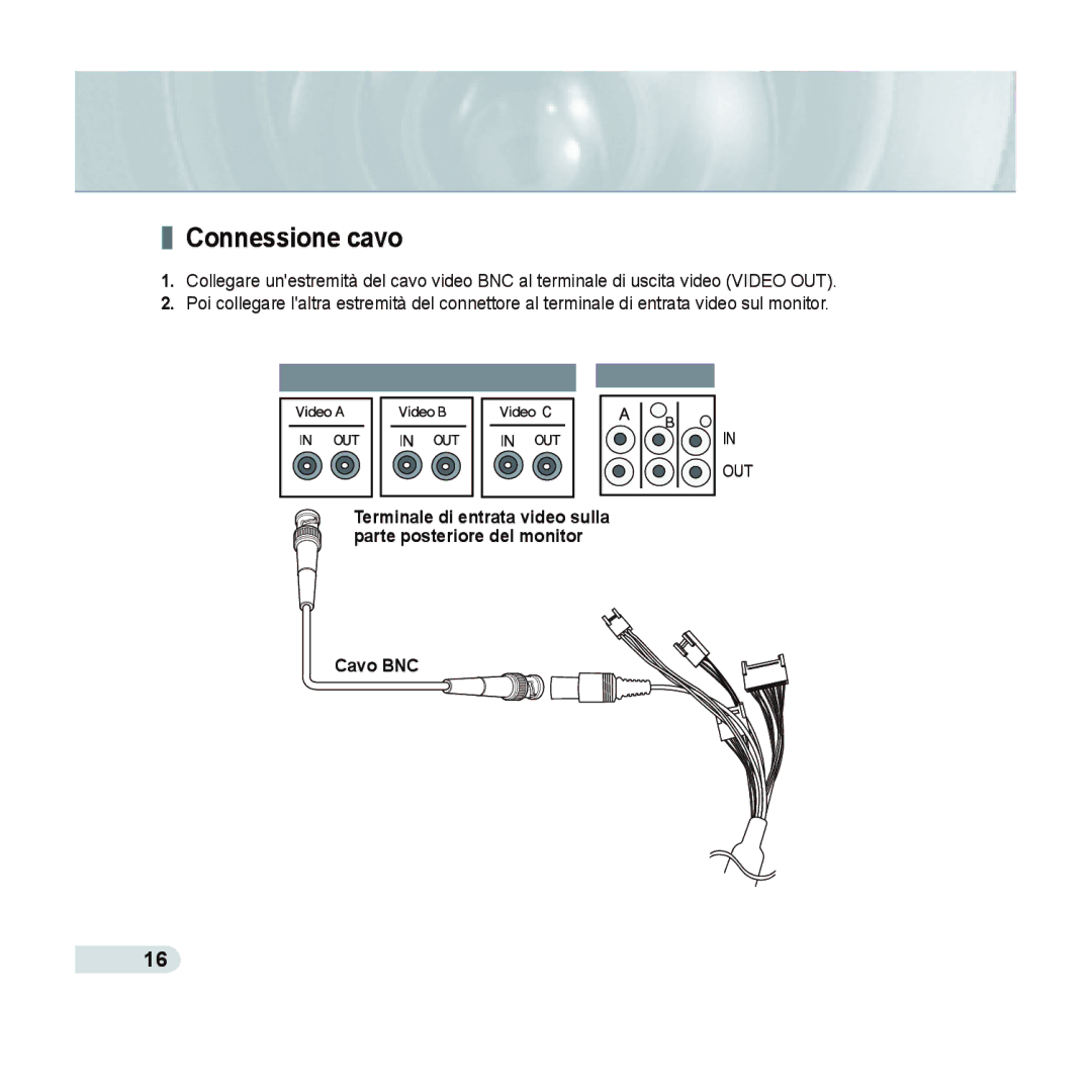 Samsung SCC-C6433P, SCC-C6435P manual Connessione cavo 