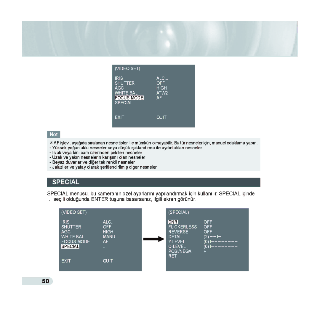 Samsung SCC-C6433P, SCC-C6435P manual Jaluziler ve yatay olarak şeritlendirilmiş diğer nesneler 