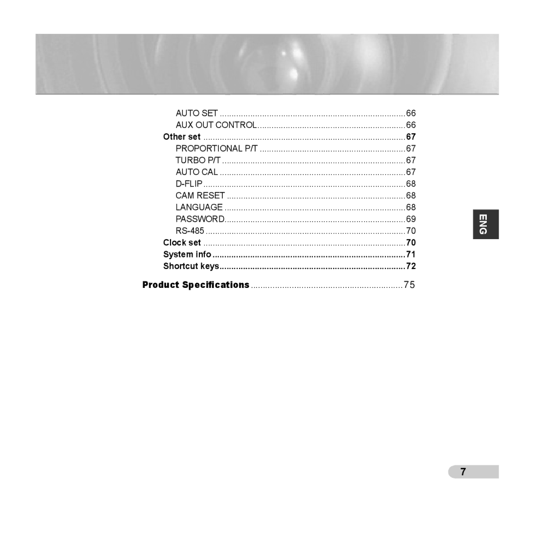 Samsung SCC-C6435P, SCC-C6433P manual System info Shortcut keys 