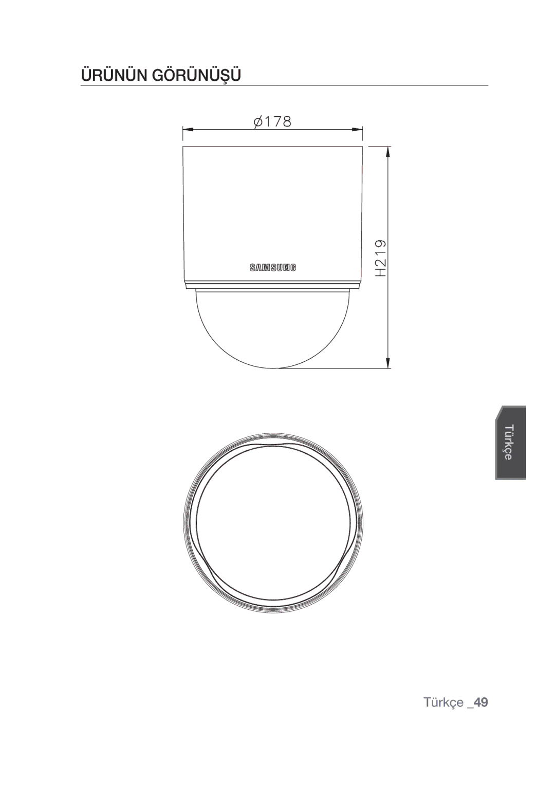 Samsung SCC-C6439N, SCC-C6439P manual Ürünün Görünüşü 