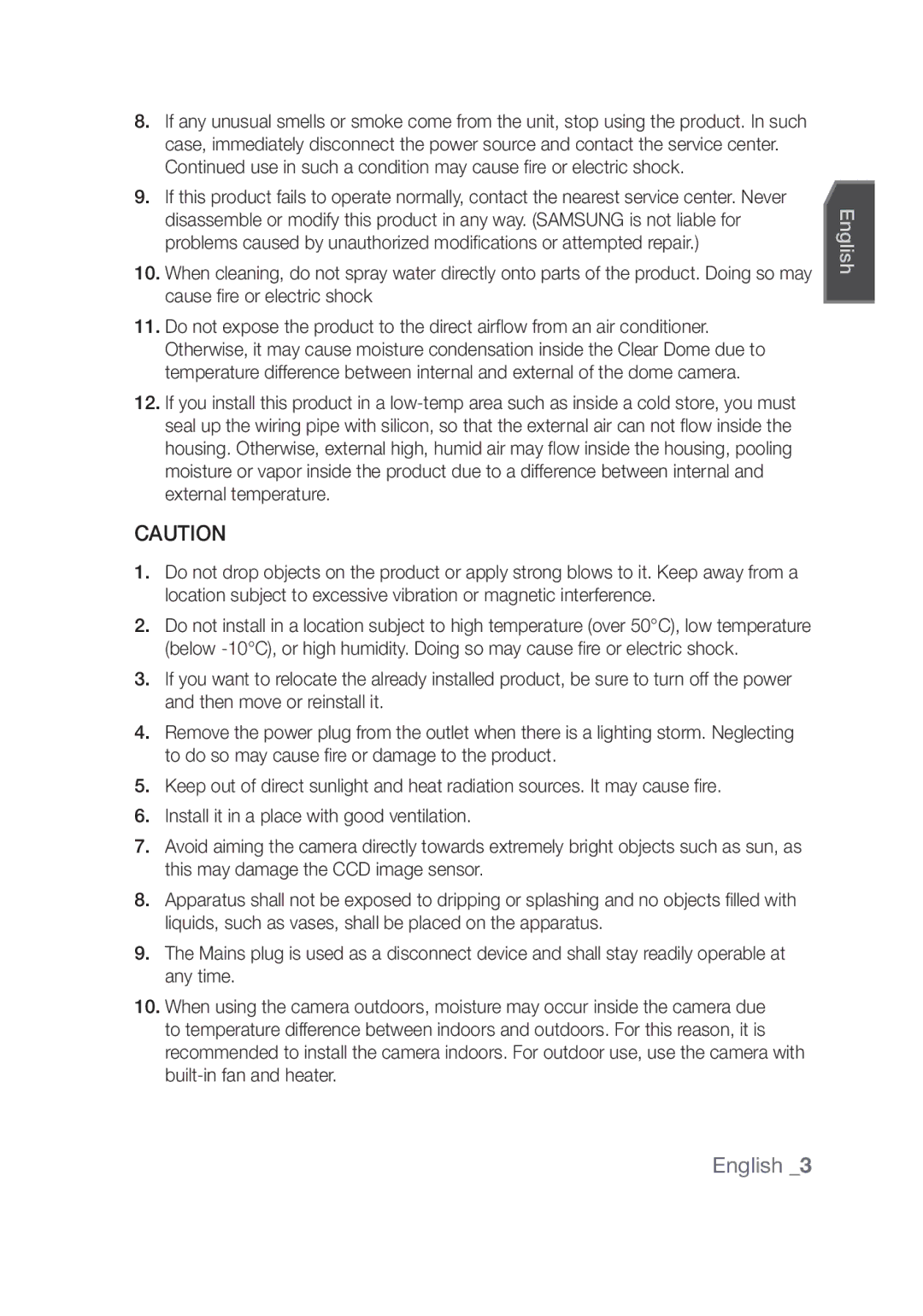 Samsung SCC-C6439N, SCC-C6439P manual English  