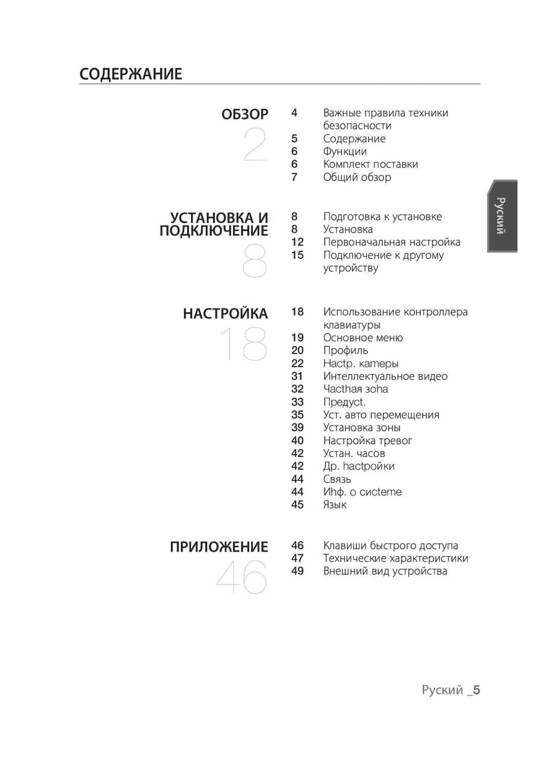 Samsung SCC-C6439N, SCC-C6439P manual Содержание, Клавиши быстрого доступа, Внешний вид устройства 