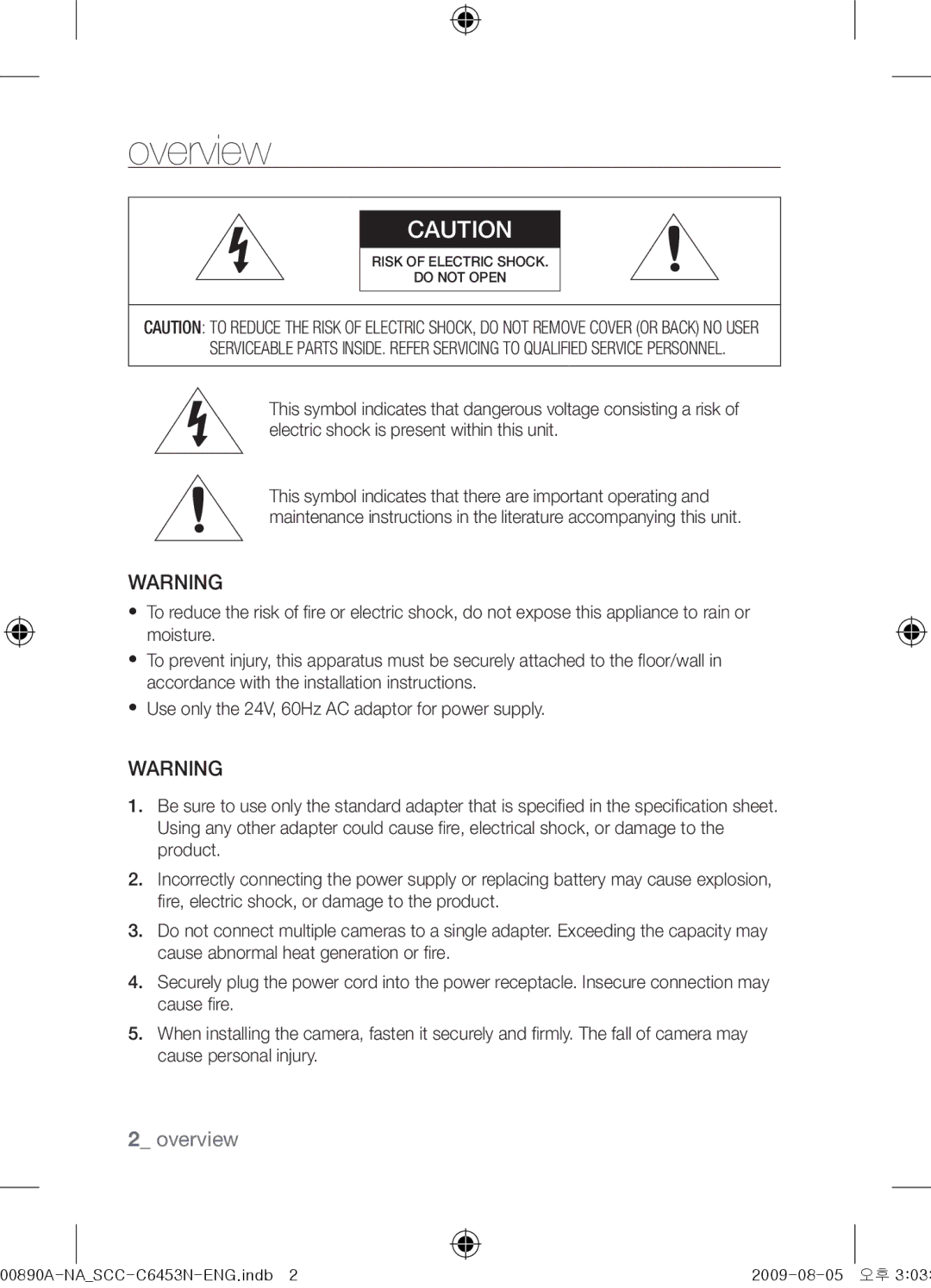 Samsung SCC-C6453N user manual Overview 