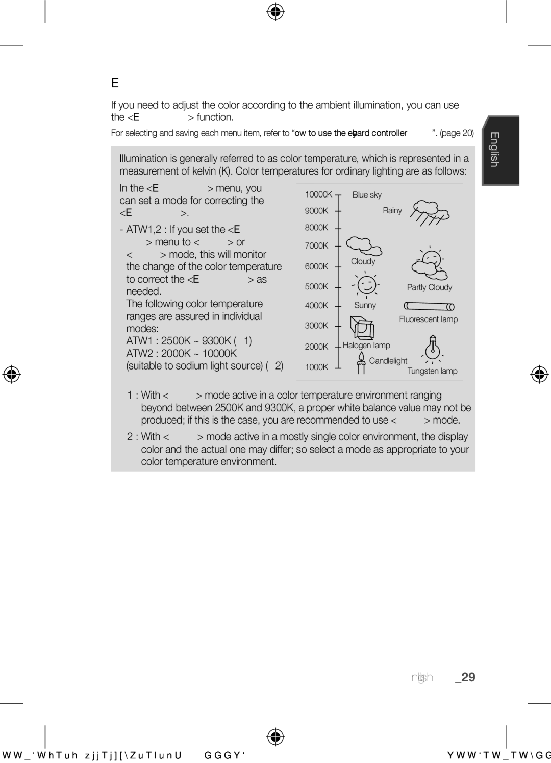 Samsung SCC-C6453N user manual White BAL 