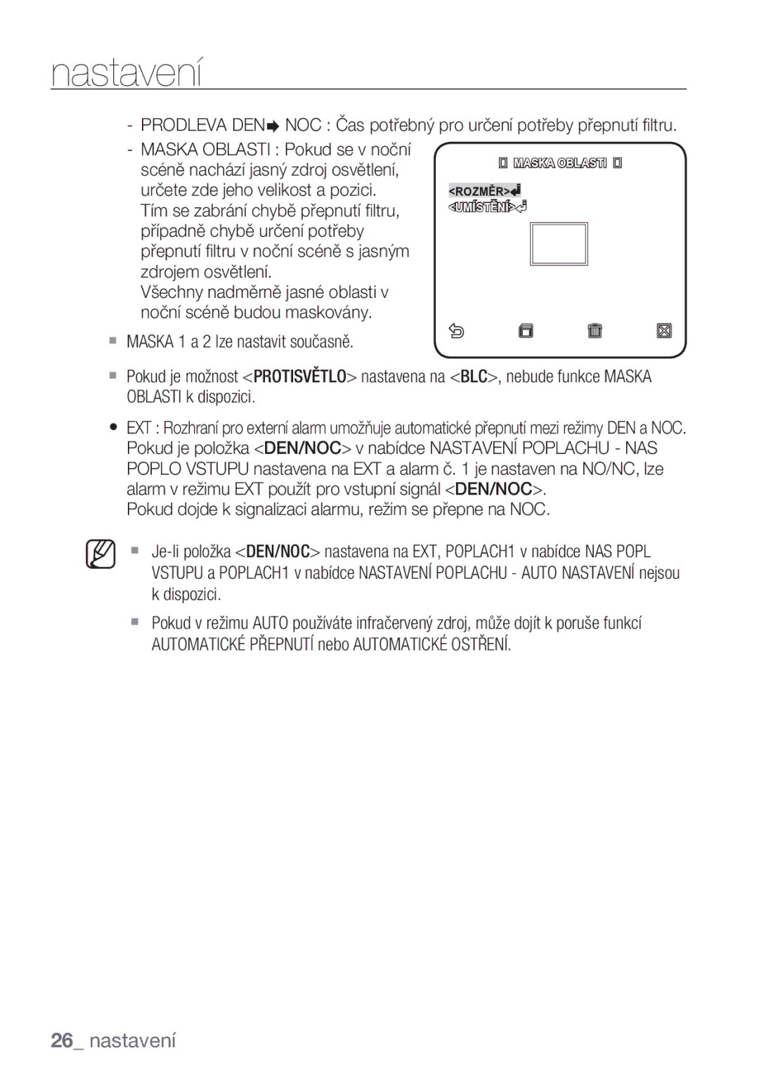 Samsung SCC-C6453P manual Nastavení 