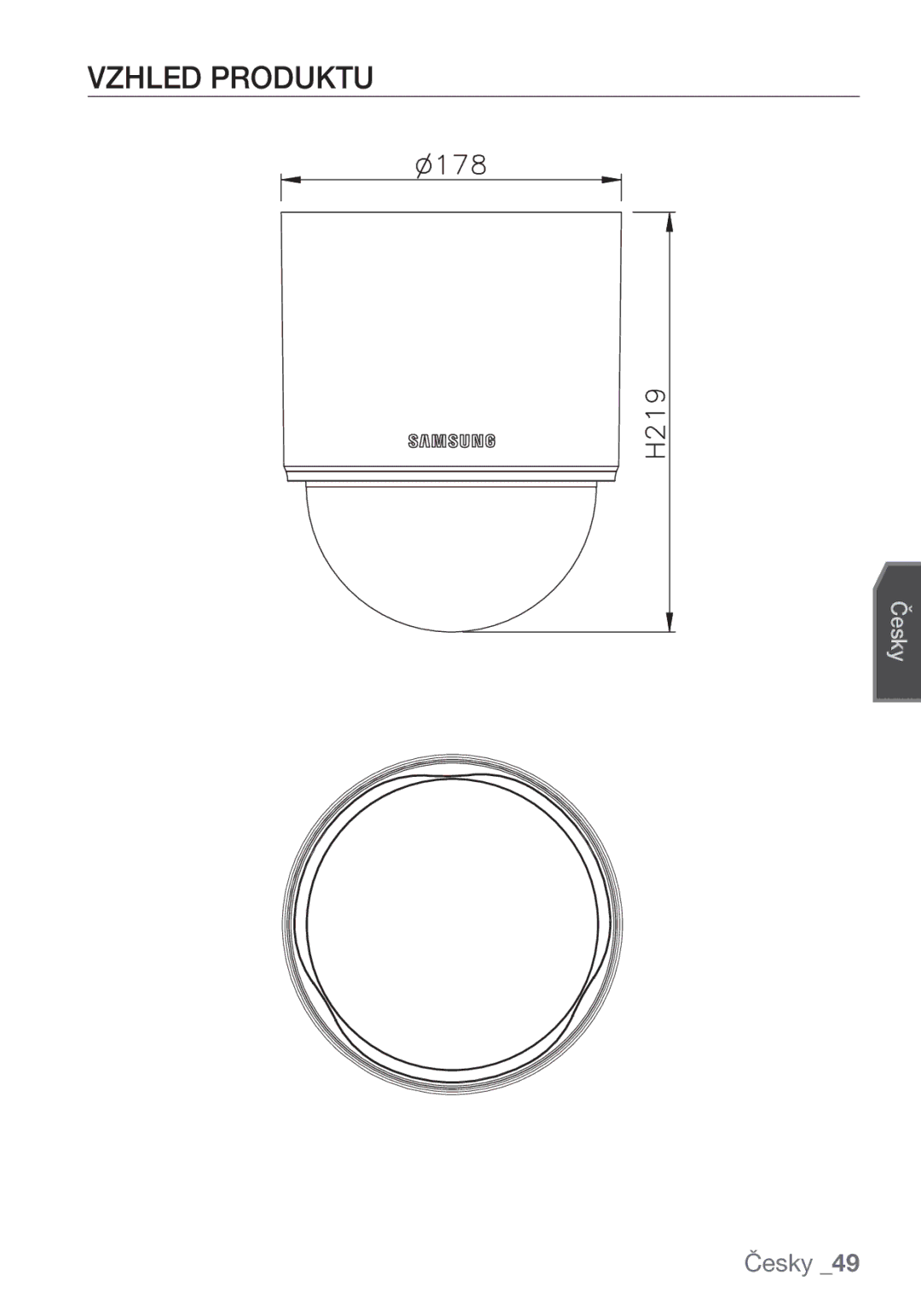 Samsung SCC-C6453P manual Vzhled Produktu 