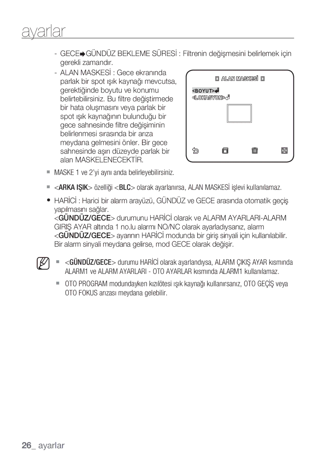 Samsung SCC-C6453P manual Gerektiğinde boyutu ve konumu, Belirtebilirsiniz. Bu ﬁltre değiştirmede 