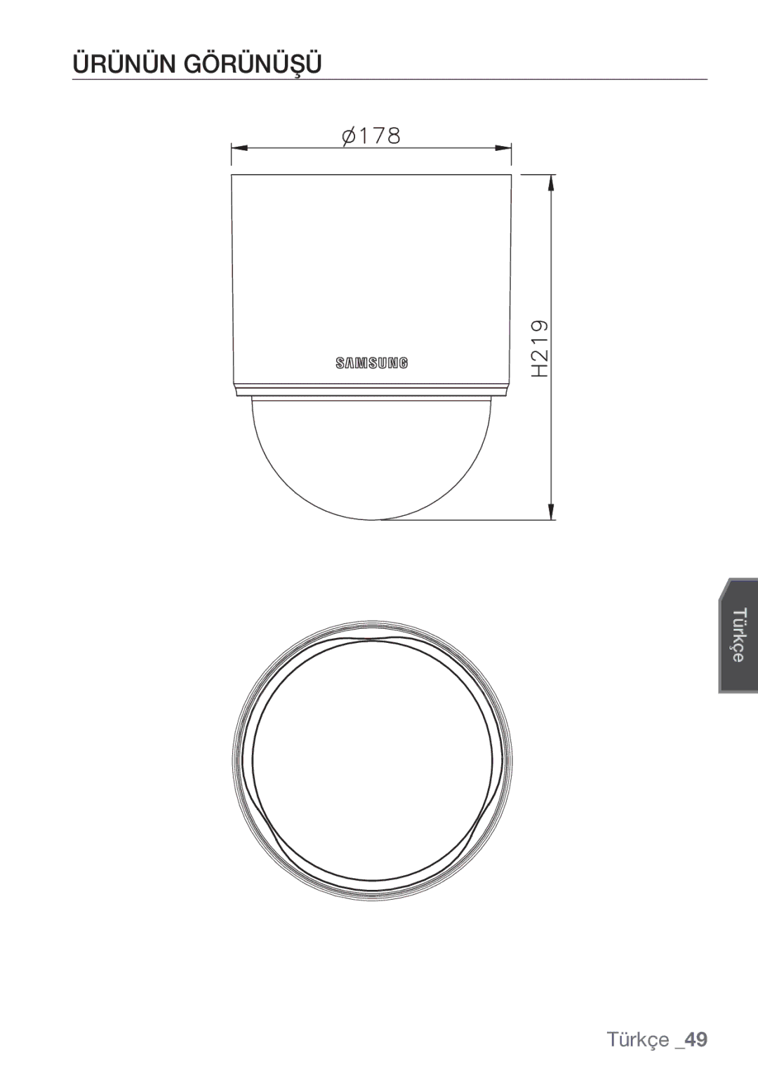 Samsung SCC-C6453P manual Ürünün Görünüşü 